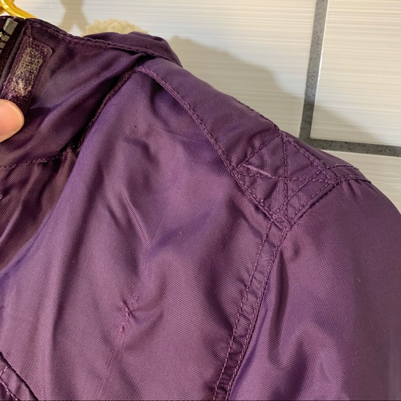 {Lands’ End} Girls Winter Fleece Lined Down Alt Coat/Parka Purple size Medium - Picture 10 of 16